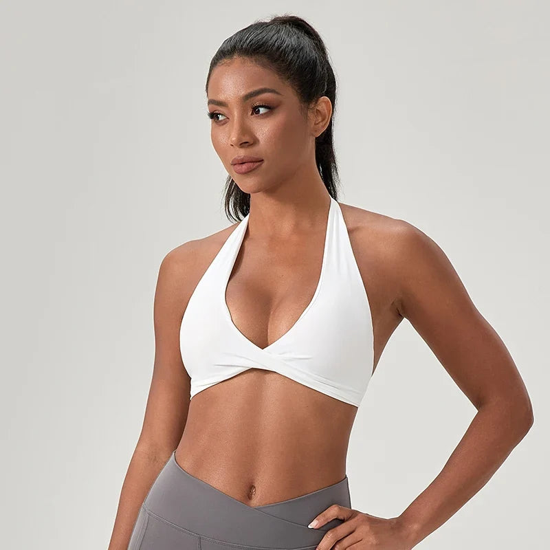FlexiFit Halter: Stylish Yoga Gym Bra for Women