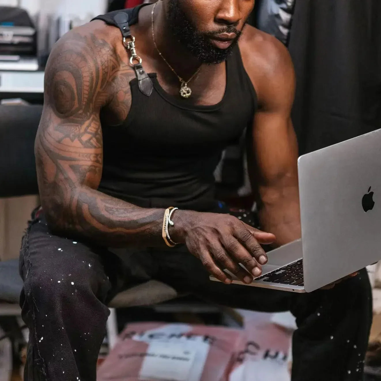 Men's Chain Strap Streetwear Tank Top