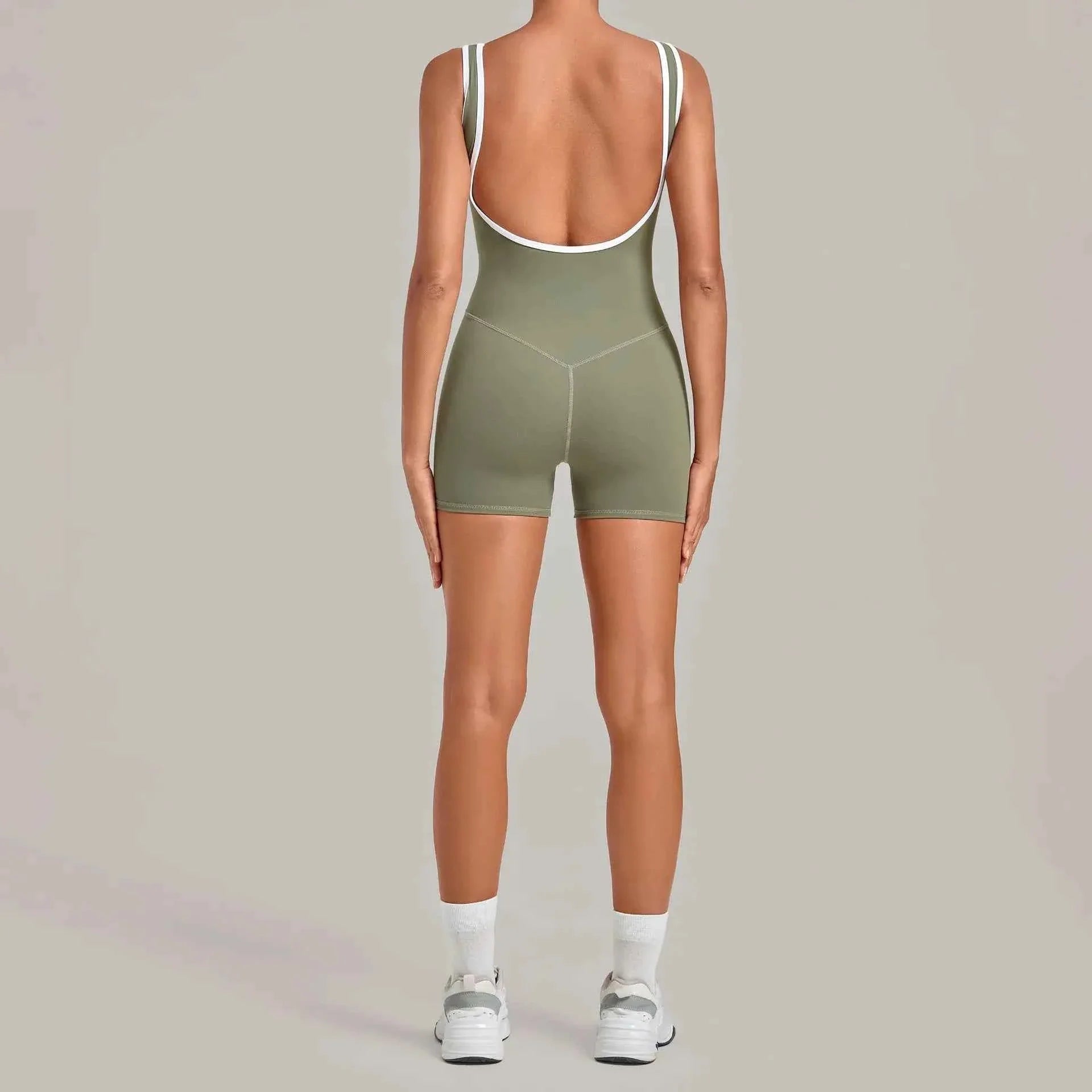 Women's Sleeveless Backless Gym Romper