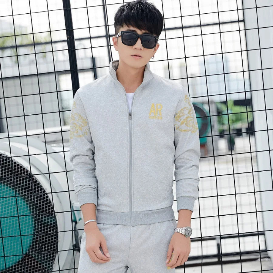 5XL 6XL Men's Plus Size Autumn Tracksuit Set