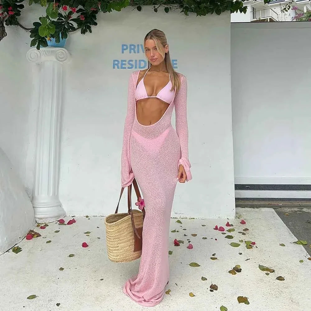 Sexy 3-Piece Micro Bikini with Long Sleeves