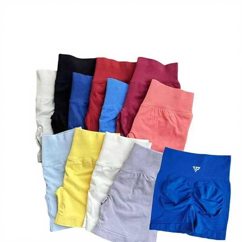 Seamless Silicone Printed Yoga Shorts