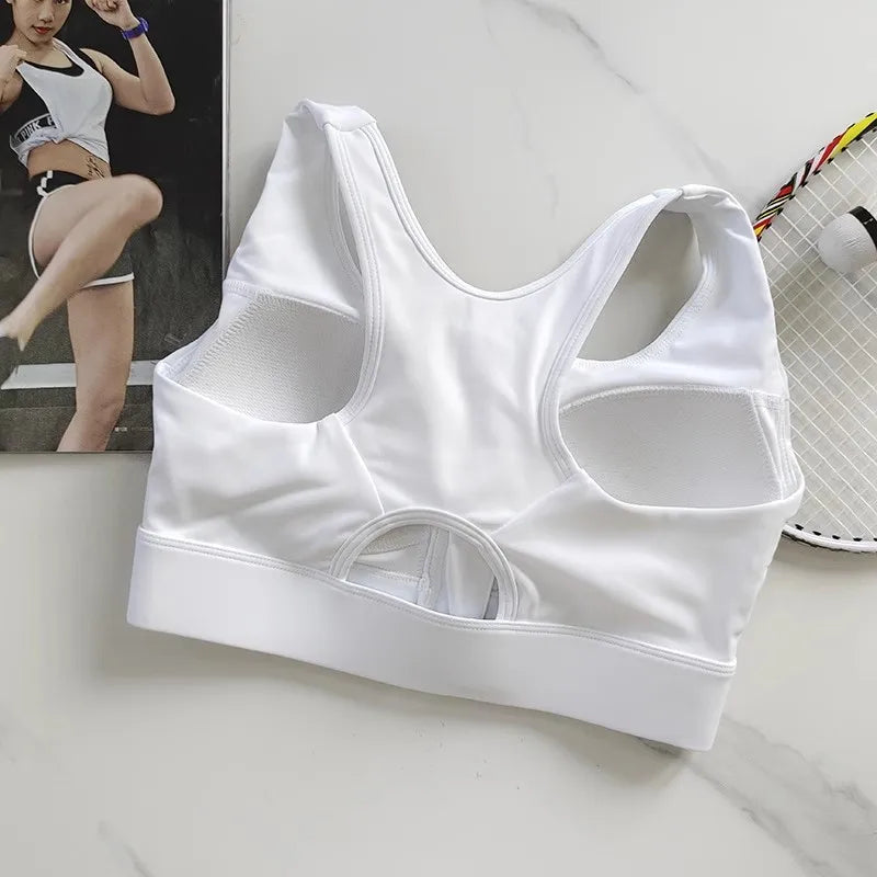 Women's Zipper Shockproof Sports Bra