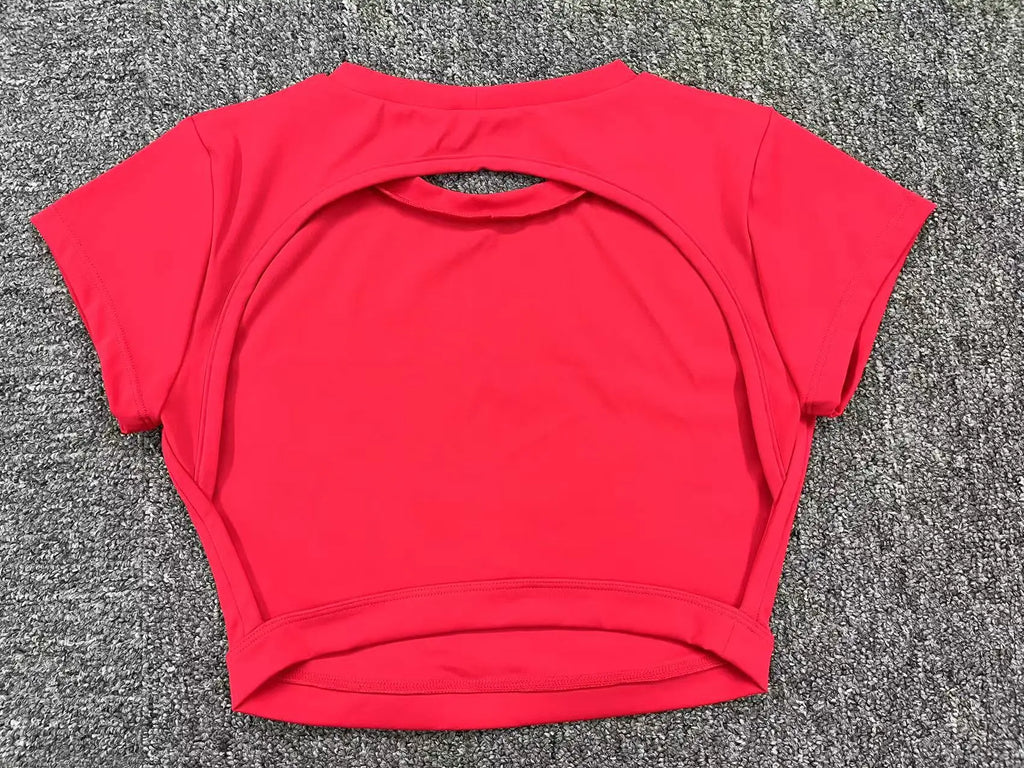 FlexiFit Women's Backless Crop Gym Top