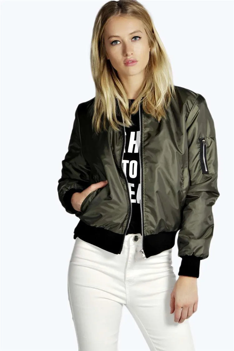 Vintage Chic O-Neck Bomber: Fall Fashion Essential