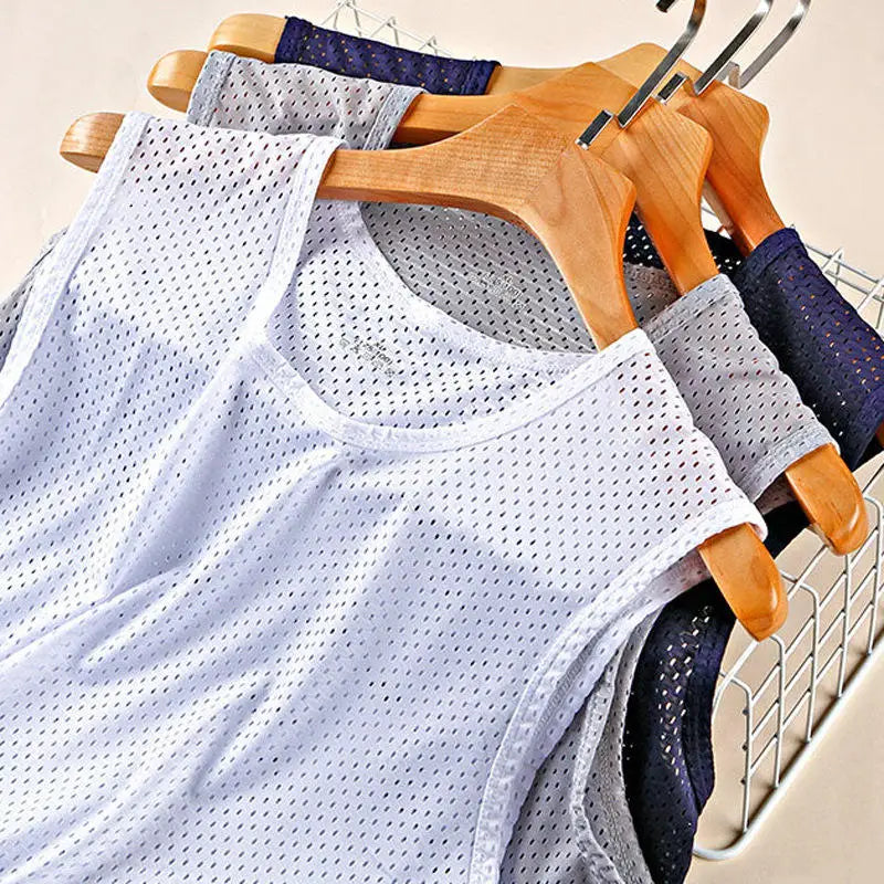 Men Ice Silk Tank Tops
