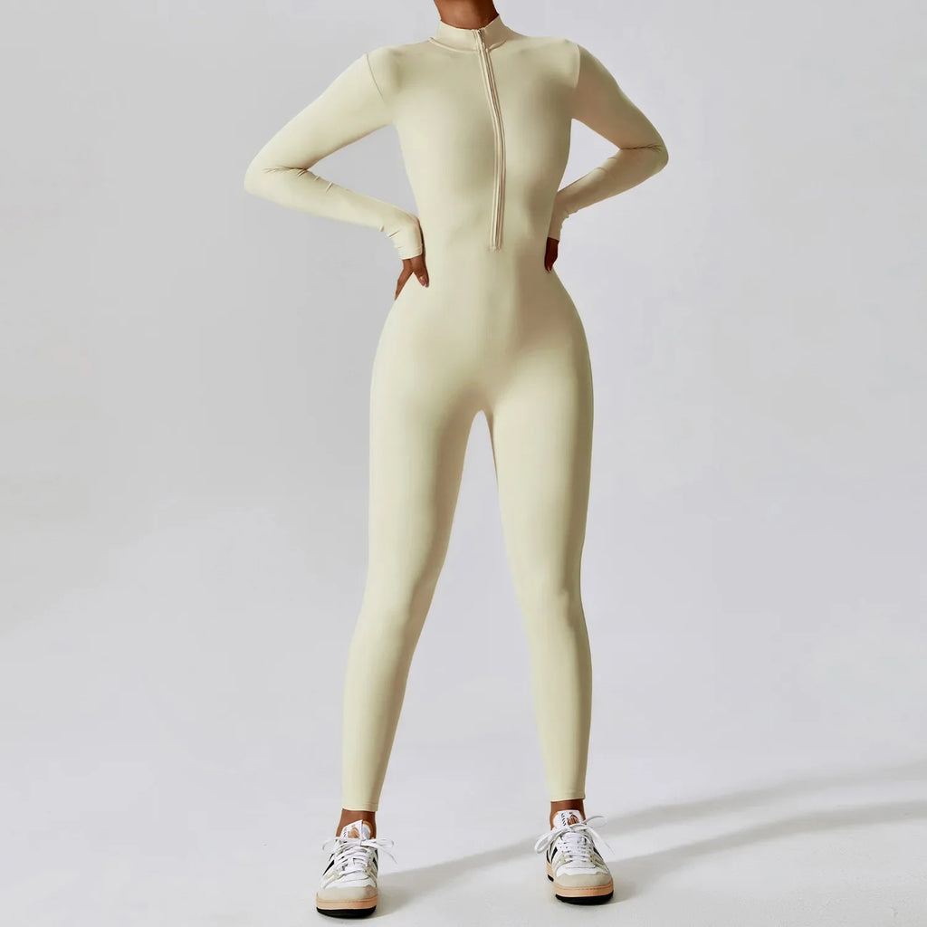Yoga Jumpsuit Long Sleeved Zipper Rompers