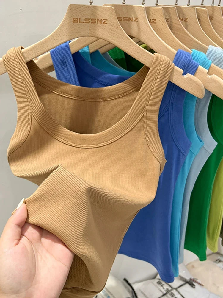 Zjaiss Women's Ribbed Elastic Summer Tank 2026