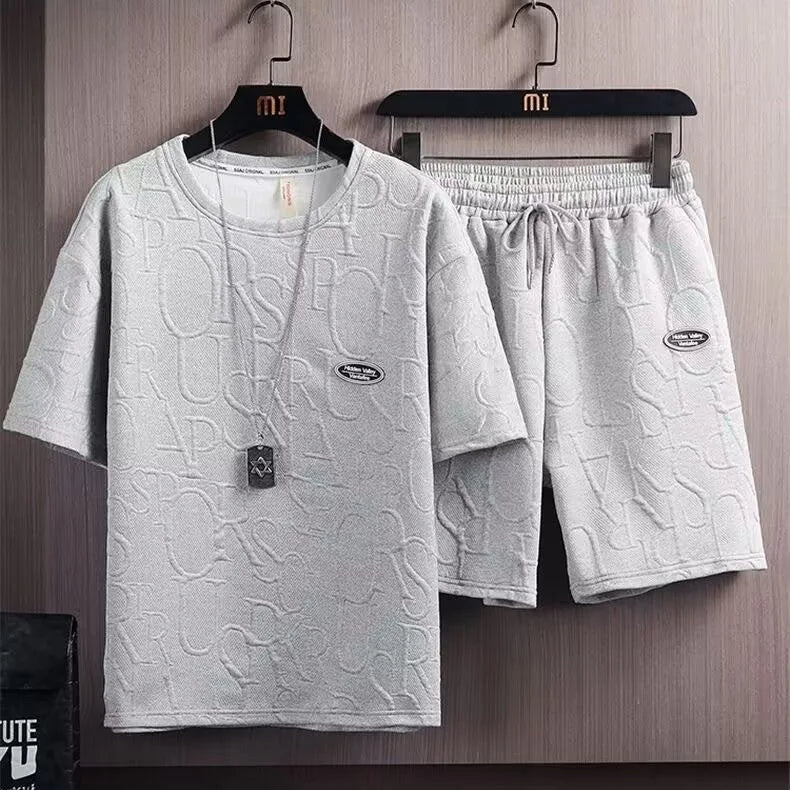 Men's Waffle Summer Casual Tracksuit Set