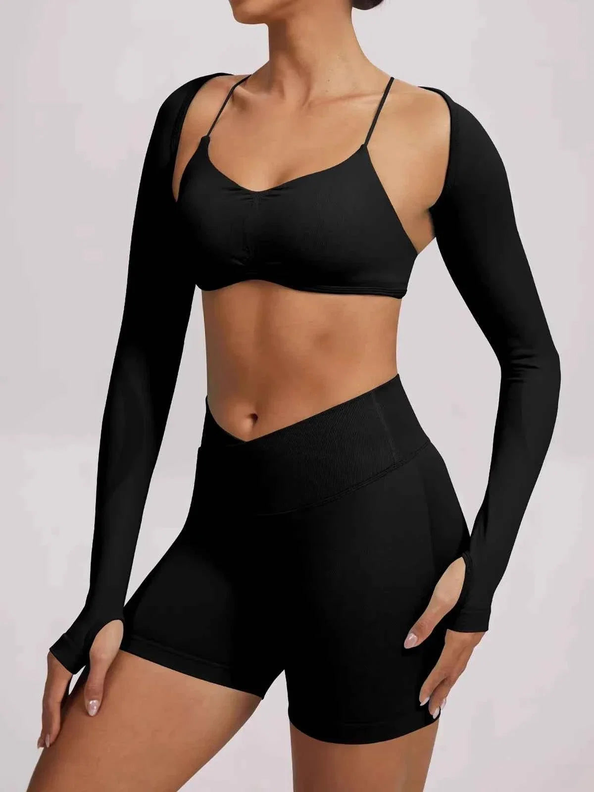 Women's Open Back Yoga Tank & Shorts Set