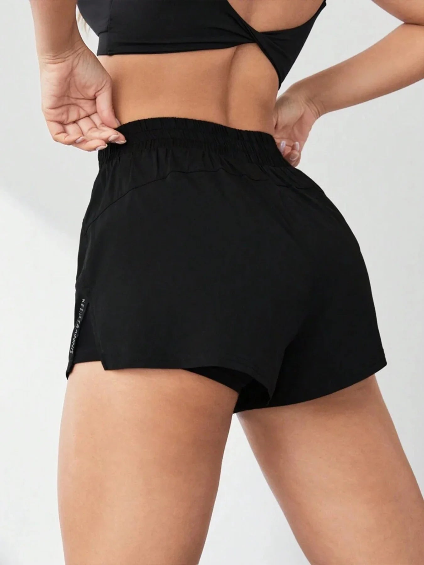 Faux Two-Piece Women's Anti-Exposure Yoga Shorts