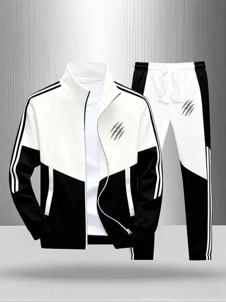Men's Colorblock Tracksuit 2-Piece Set