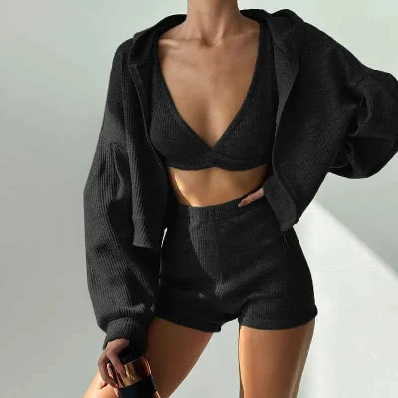 Solid Sport 3-Piece Women's Tracksuit Set
