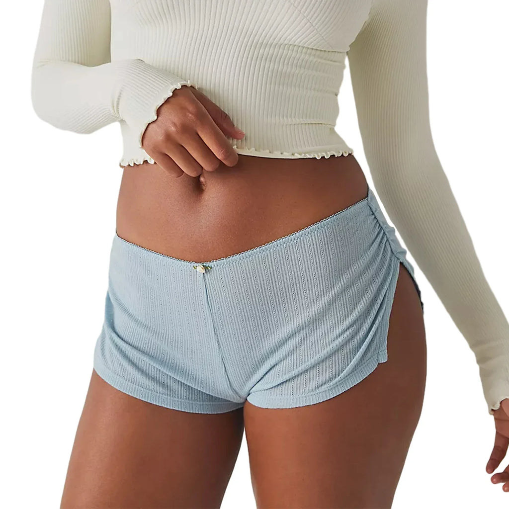 Comfy Luxe Split-Side Pajama Shorts for Women