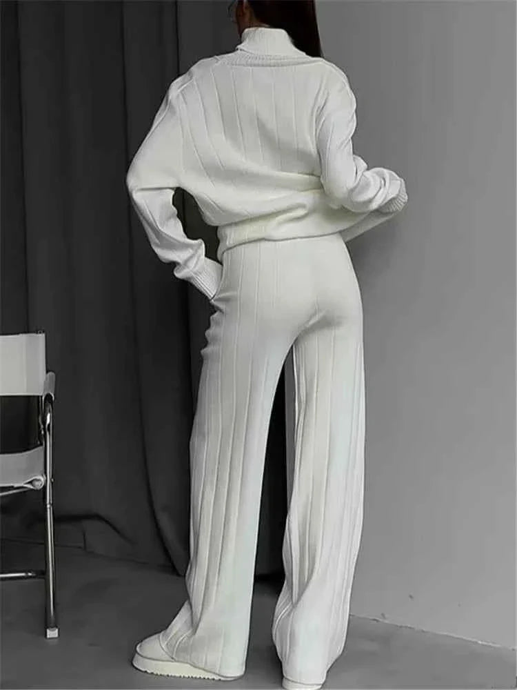 Autumn Winter Knitted Women's Tracksuit Set