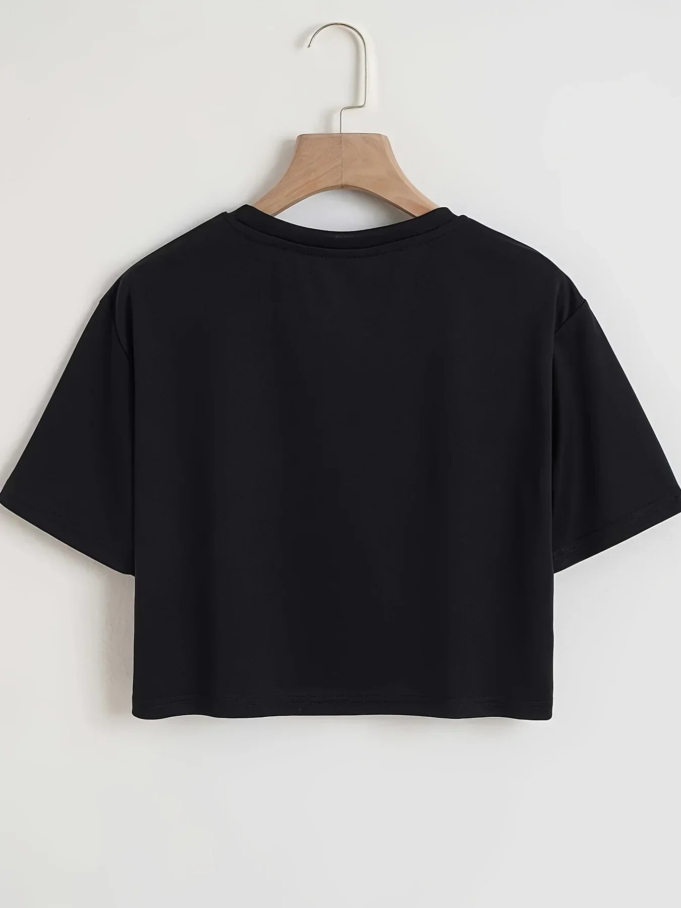 Los Angeles Number 91 Graphic Round Neck Sports Crop T-shirt