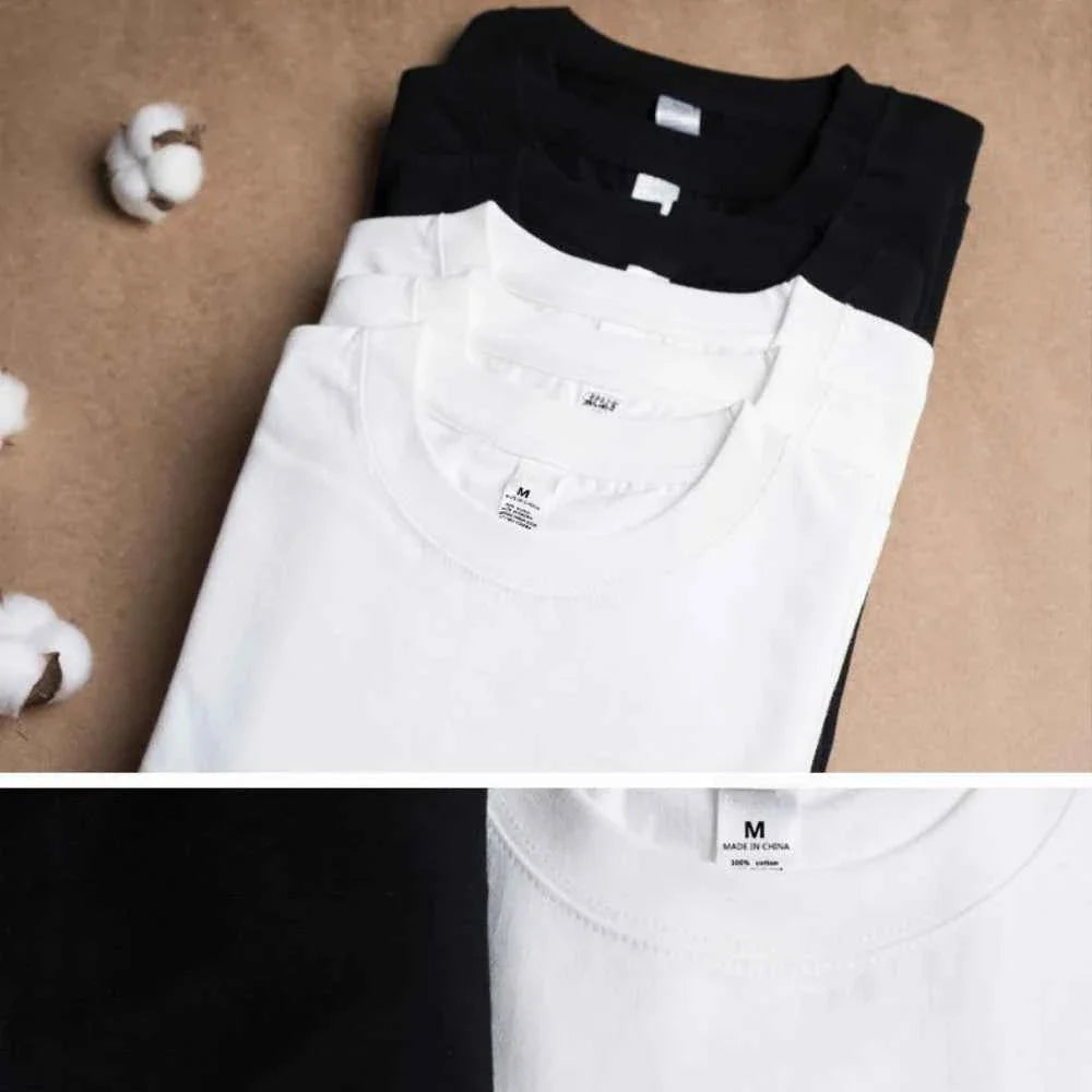 2-Pack Unisex Cotton White Loose Fit T-Shirts
