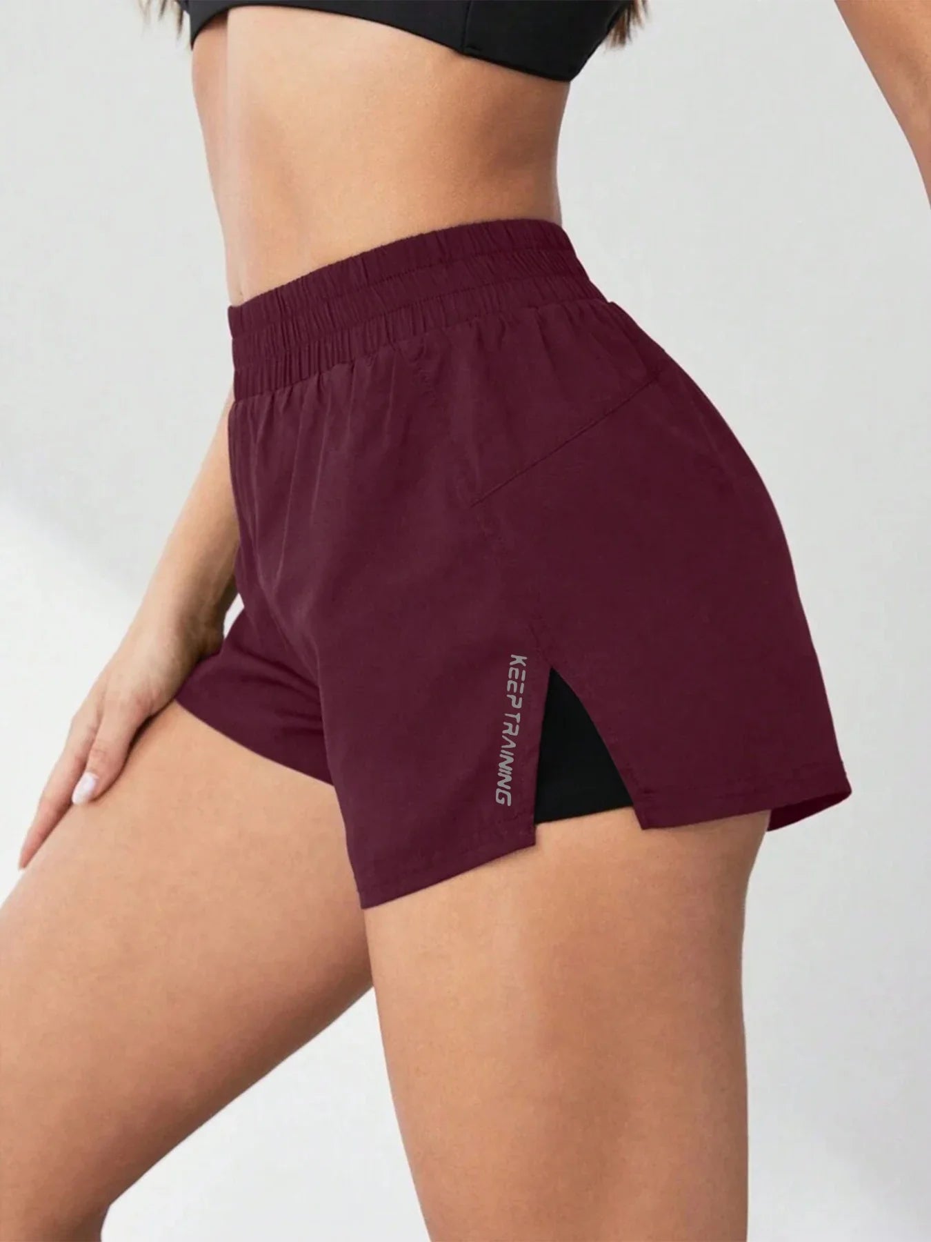 Faux Two-Piece Women's Anti-Exposure Yoga Shorts