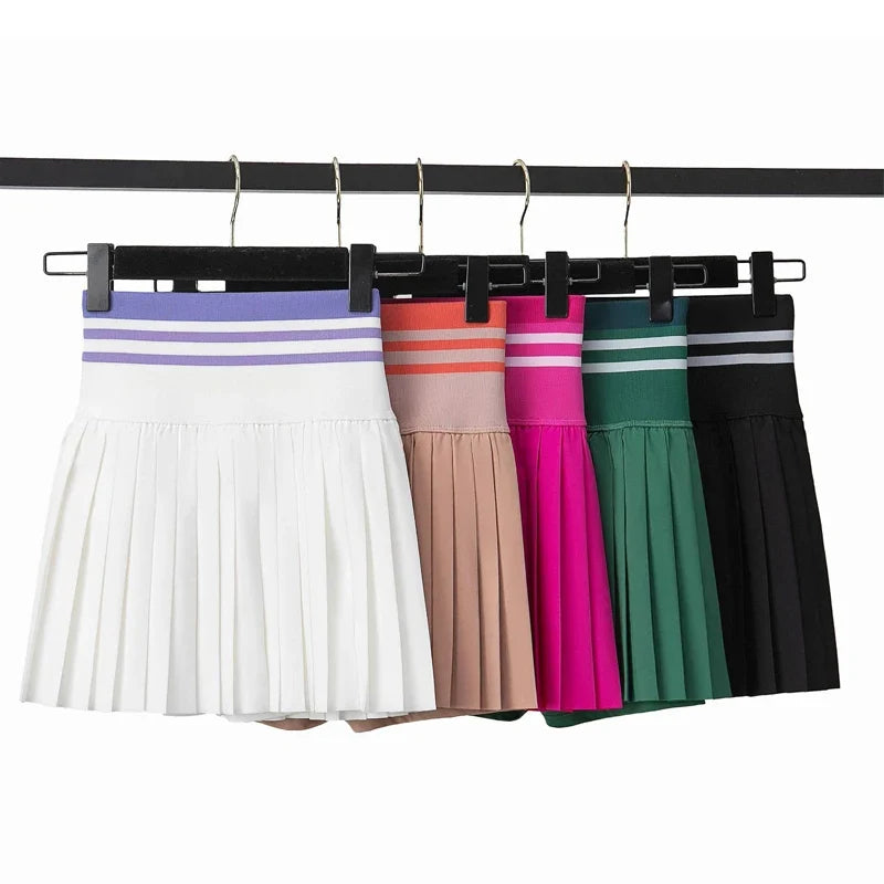 High-Waist Pleated Skort with Pockets for Active Women