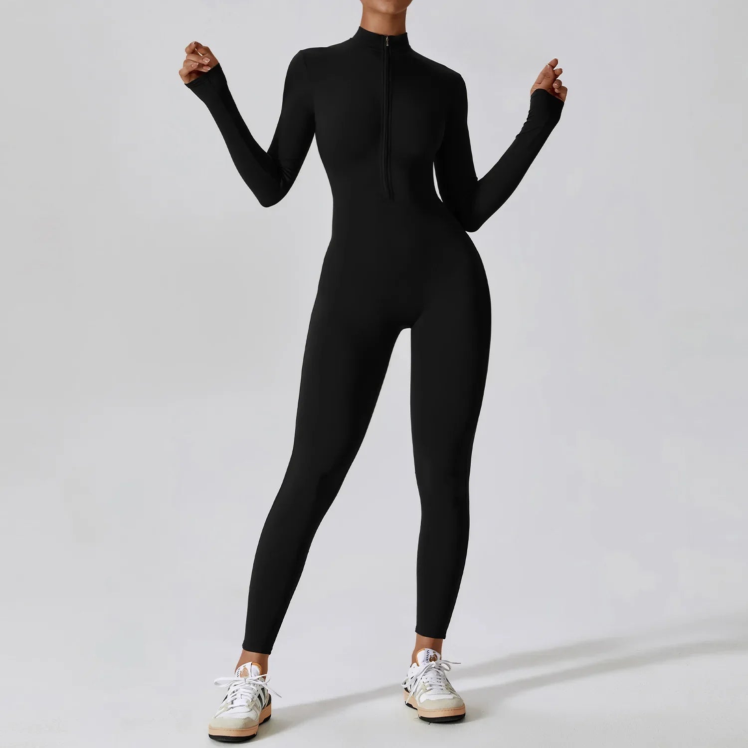 Yoga Jumpsuit Long Sleeved Zipper Rompers