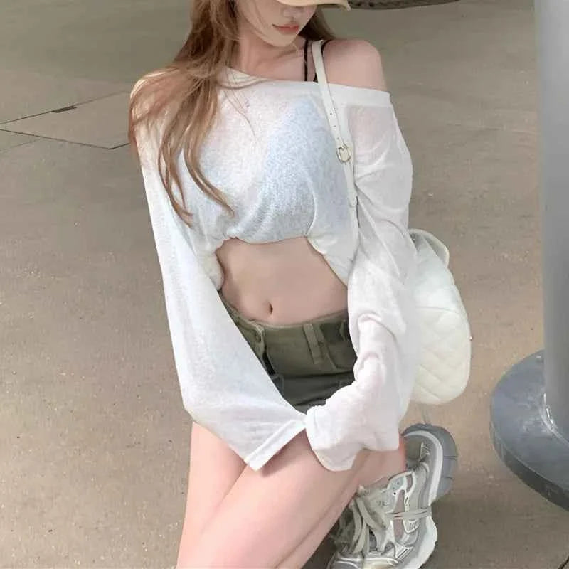 Off Shoulder Long Sleeve Tee