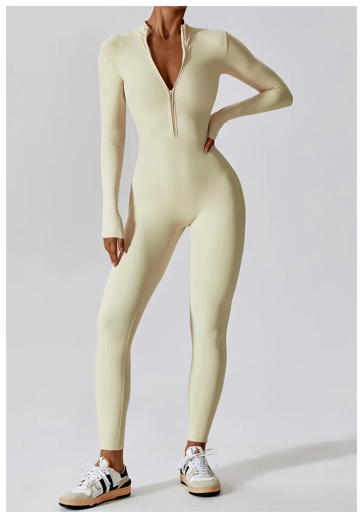 Yoga Jumpsuit Long Sleeved Zipper Rompers