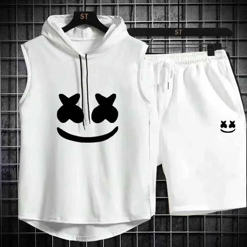 Summer Men's Casual Hooded Tracksuit Set