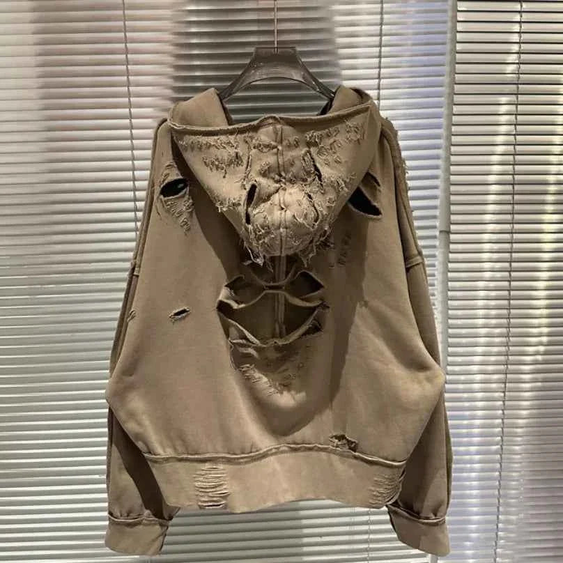 Washed Streetwear Zipper Hoodie Unisex