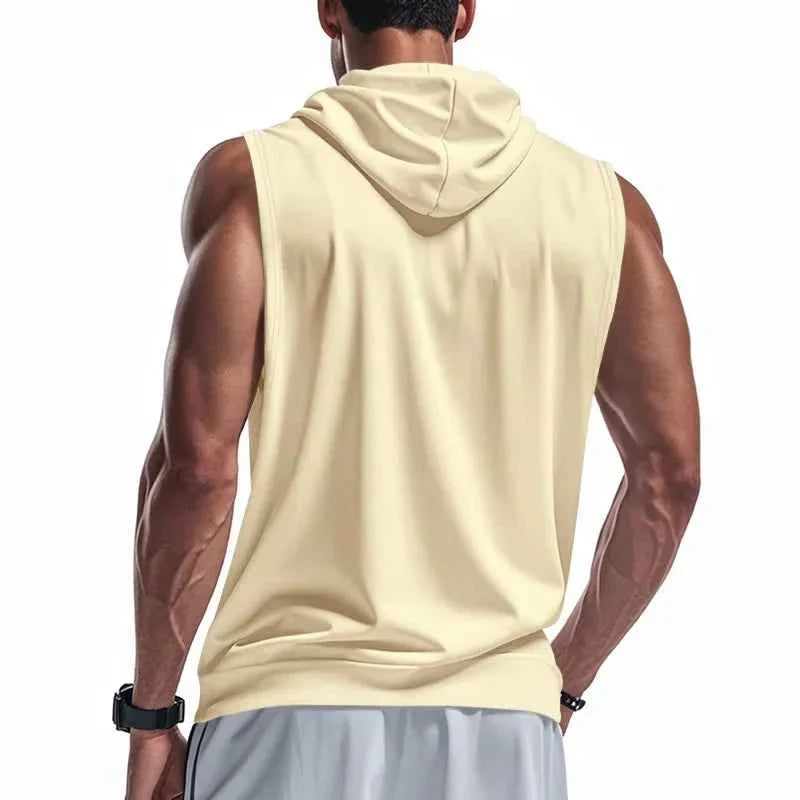 Men's Hooded Zipper Tank Top Fitness Vest