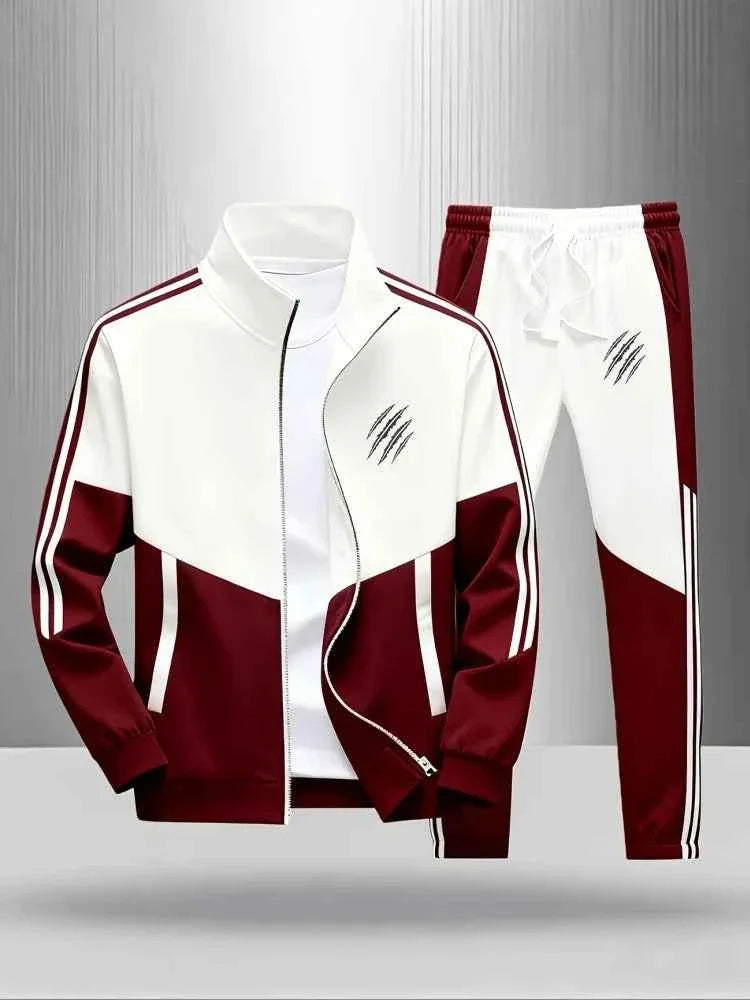 Men's Colorblock Tracksuit 2-Piece Set