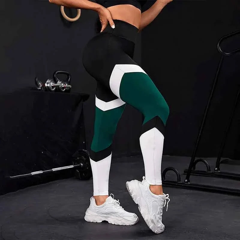 Colorblock High Waist Yoga Pants for Women