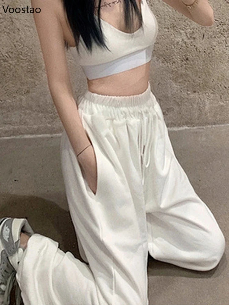 Chic White Ankle Joggers for Women