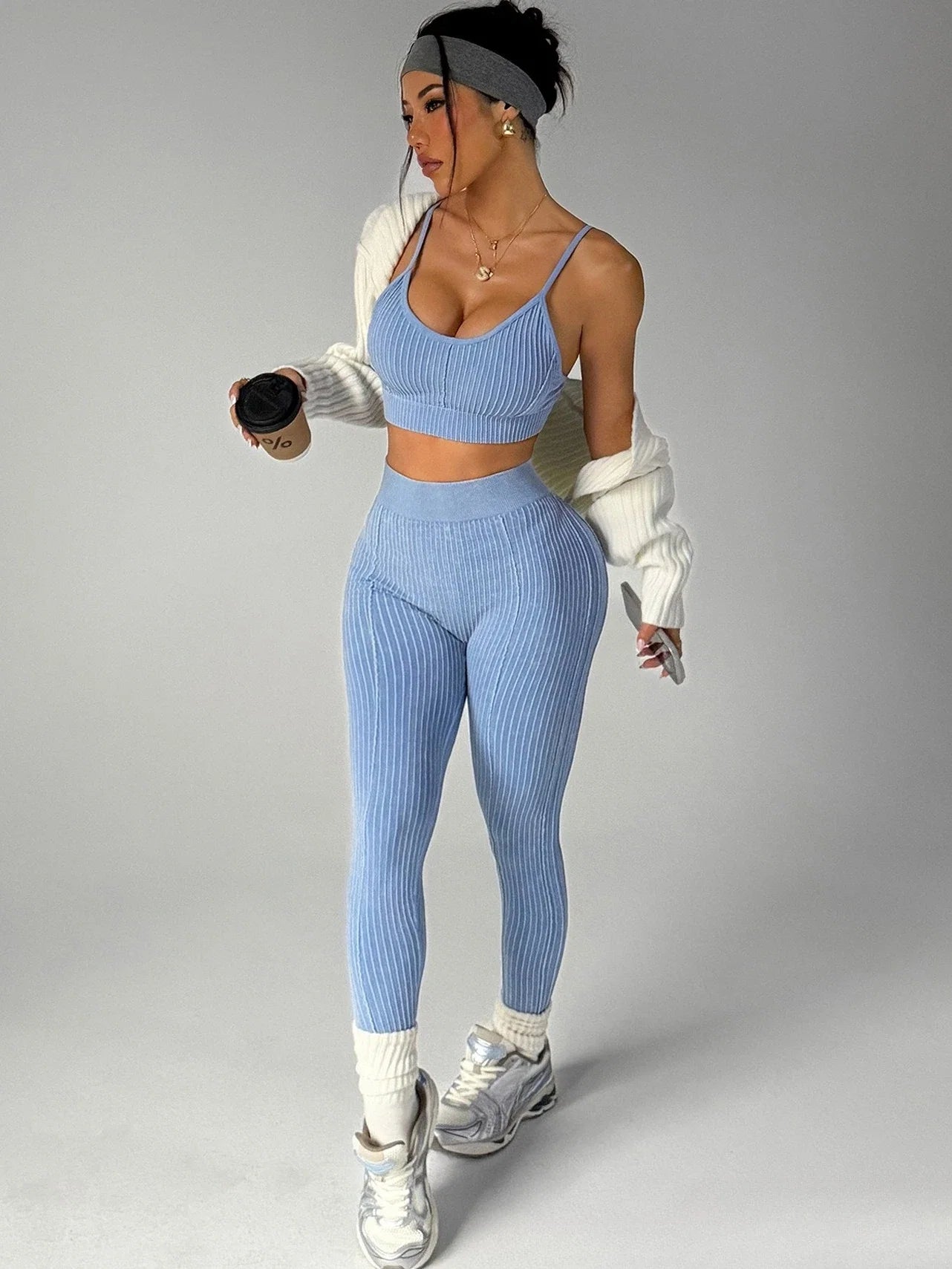 Women's Seamless Cropped Top & Pants Set