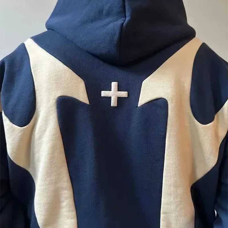 Y2K Devil Print Retro Zip Hoodie