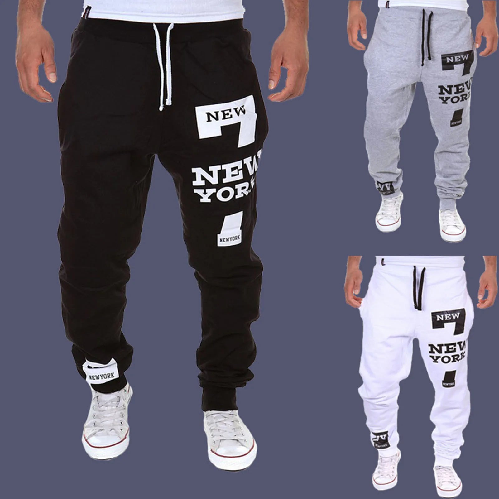 Men's Active Sweatpants Drawstring Elastic Waist