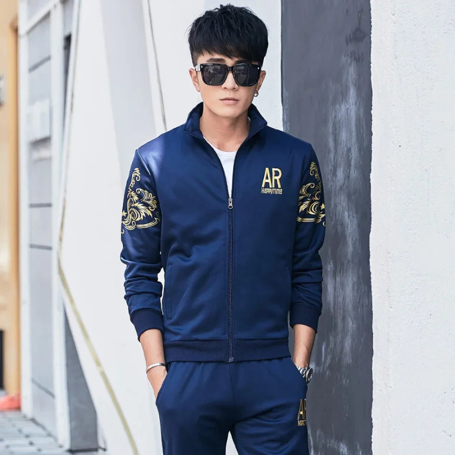 5XL 6XL Men's Plus Size Autumn Tracksuit Set