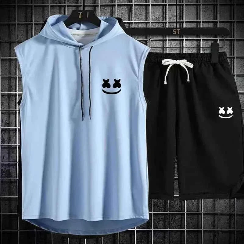 Summer Men's Casual Hooded Tracksuit Set