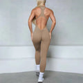 Women’s Sleeveless Zipper Jumpsuit Gym Wear