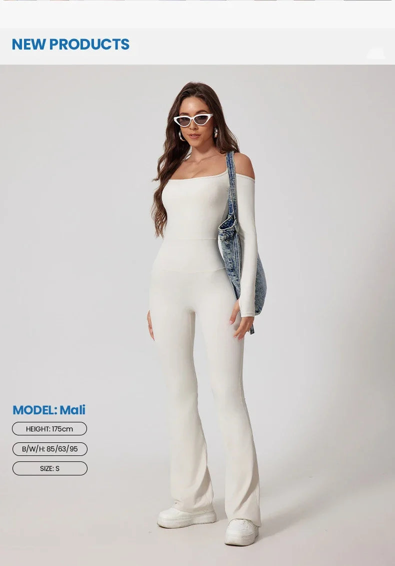 Yoga Jumpsuit Women's Sports Overalls Flared Trousers
