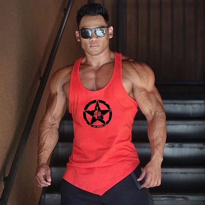FlexFit Cotton Sleeveless Muscle Tank - Irregular Hem