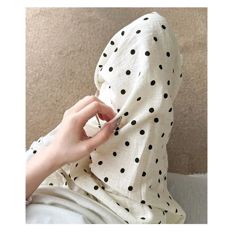 Women’s Linen Polka Dot Wide-Leg Pants
