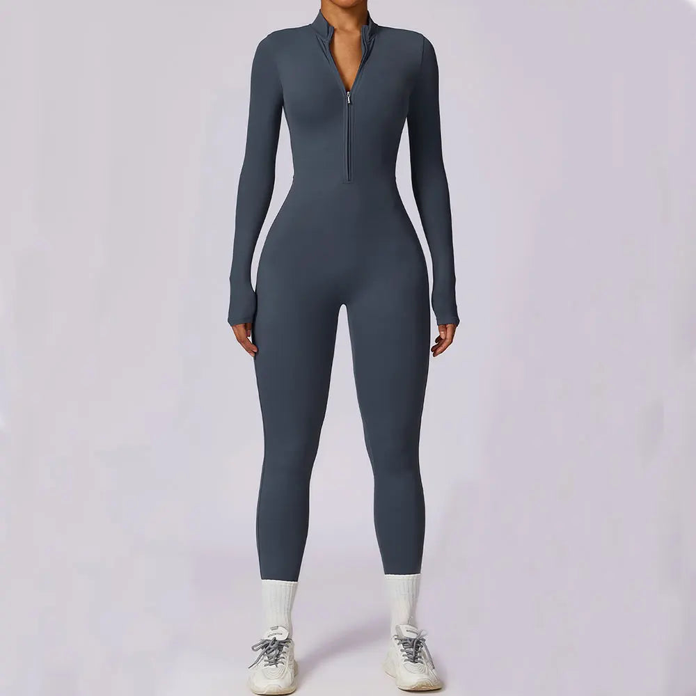 Yoga Jumpsuit Long Sleeved Zipper Rompers