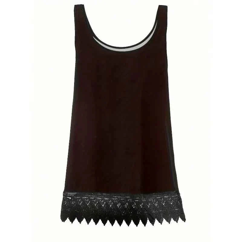 Plus Size Women's Lace Patchwork Sleeveless Vest