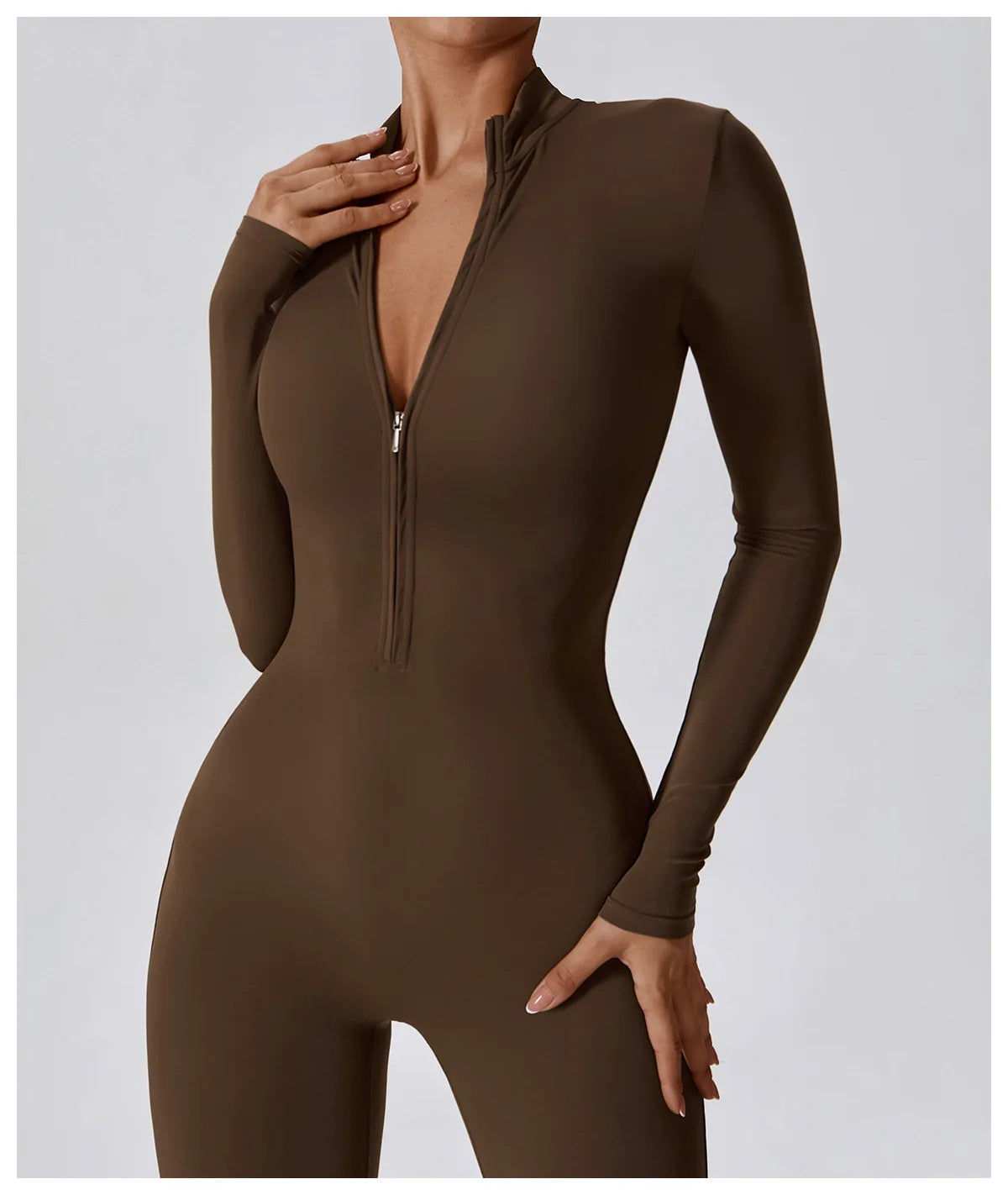 Yoga Jumpsuit Long Sleeved Zipper Rompers