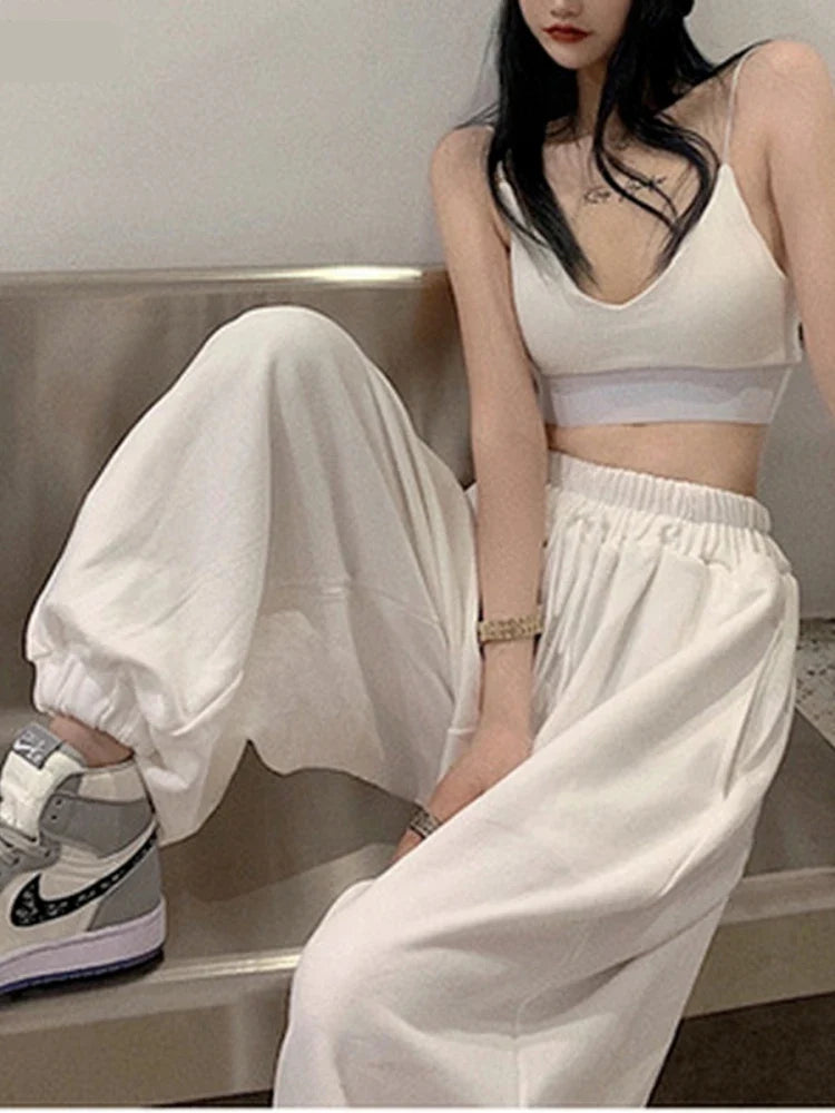 Chic White Ankle Joggers for Women