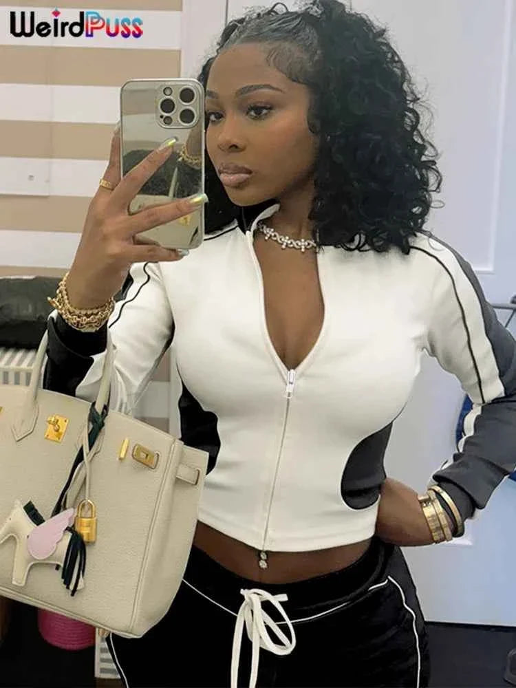 Patchwork 2 Piece Womens Tracksuit Set