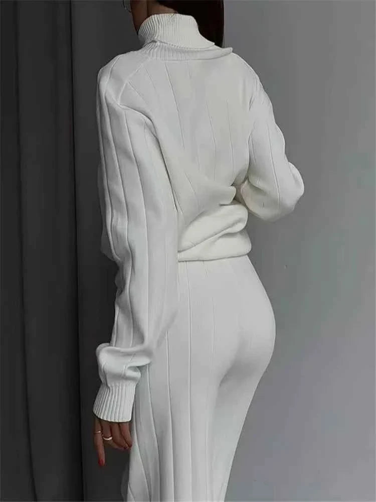 Autumn Winter Knitted Women's Tracksuit Set