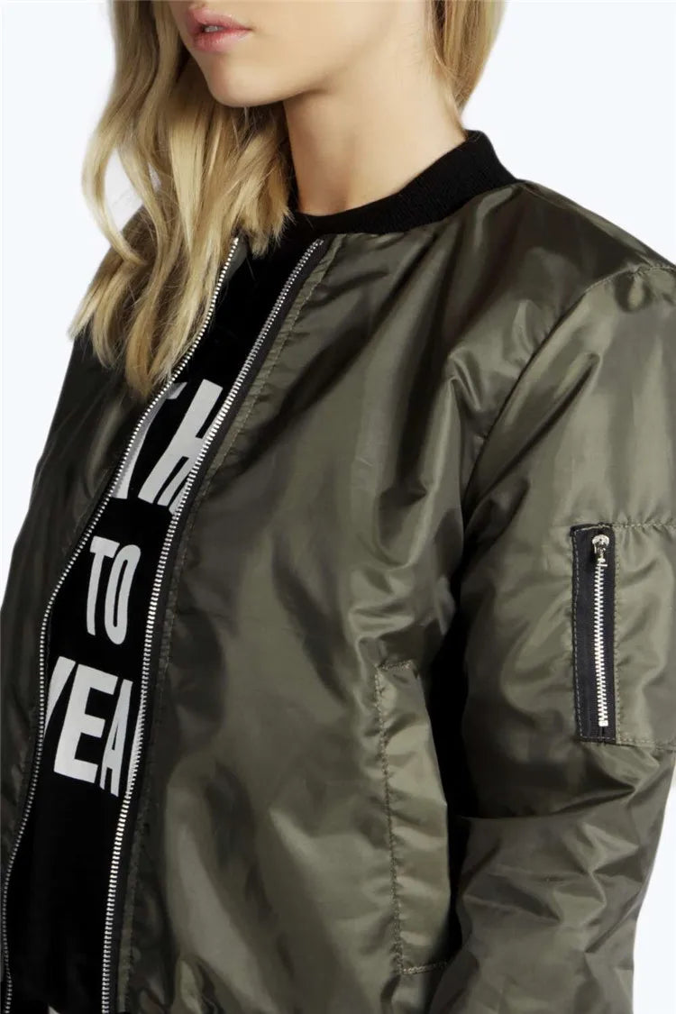 Vintage Chic O-Neck Bomber: Fall Fashion Essential