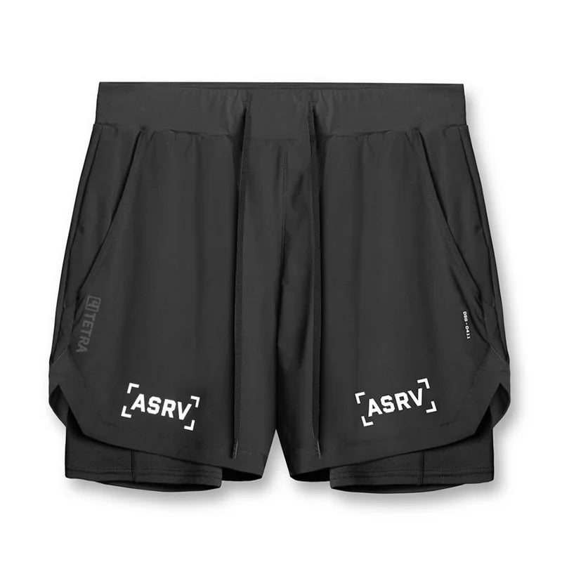ASRV Men’s 2-in-1 Quick Dry Gym Shorts