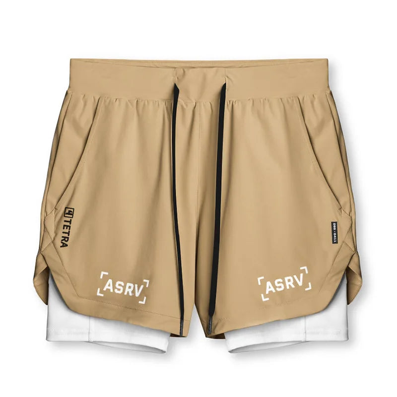 ASRV Men’s 2-in-1 Quick Dry Gym Shorts